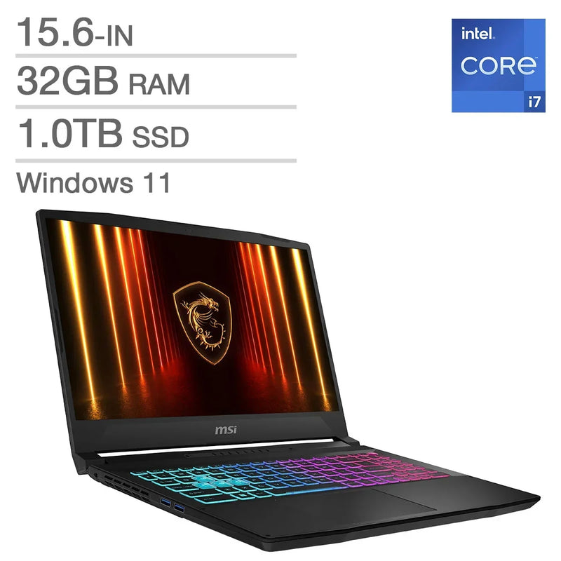 MSI Katana 15 HX 15.6-in. Gaming Laptop, Intel Core i7-14650HX - 32GB RAM, 1TB SSD, 8GB NVIDIA GeForce RTX 5060 H7