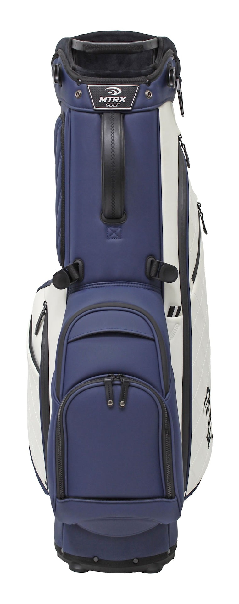 MTRX 5-Way Top Polyurethane Golf Stand Bag, White/Navy H9