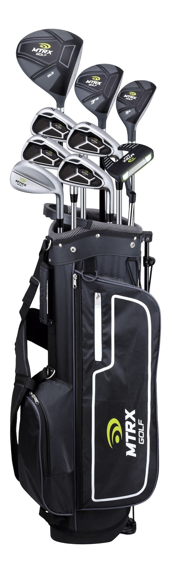 MTRX Men's Complete Golf Club Set with Golf Stand Bag, Black L8