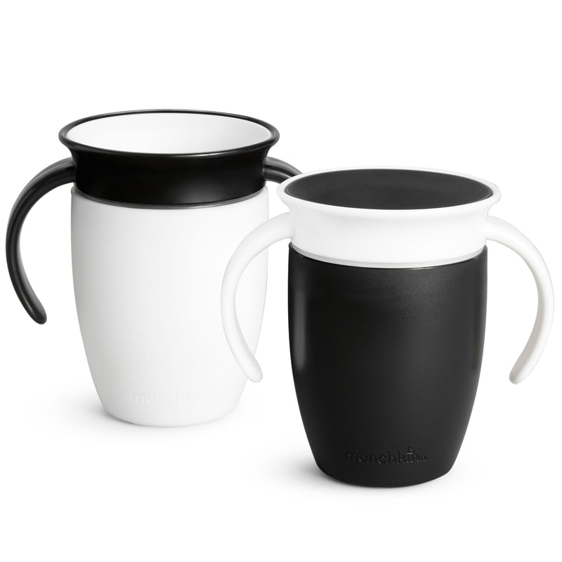 Munchkin Miracle 360° Black & White Trainer Cup, 7-oz, 2-pk K5