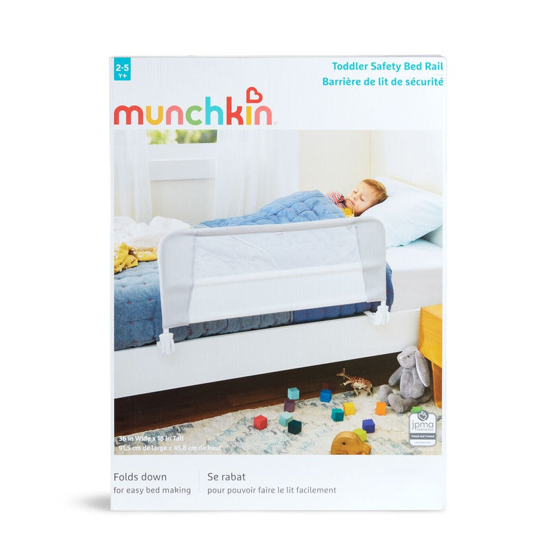 Munchkin Toddler Safety Bed Rail, No Assembly Needed, White N0