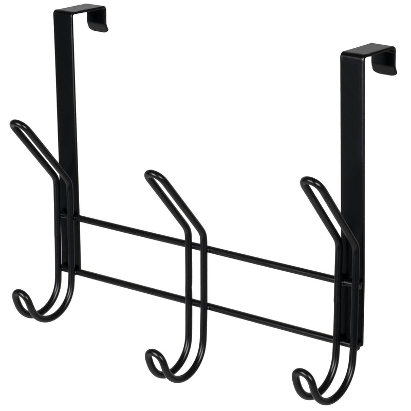 Neatfreak 11.2" Over The Door Double Metal 3 Hook, Black V5