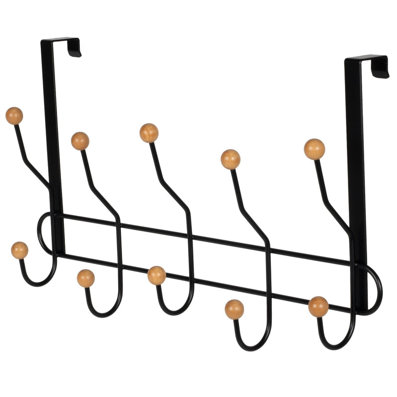 Neatfreak 19" Over The Door Metal 5 Hook, Black V8