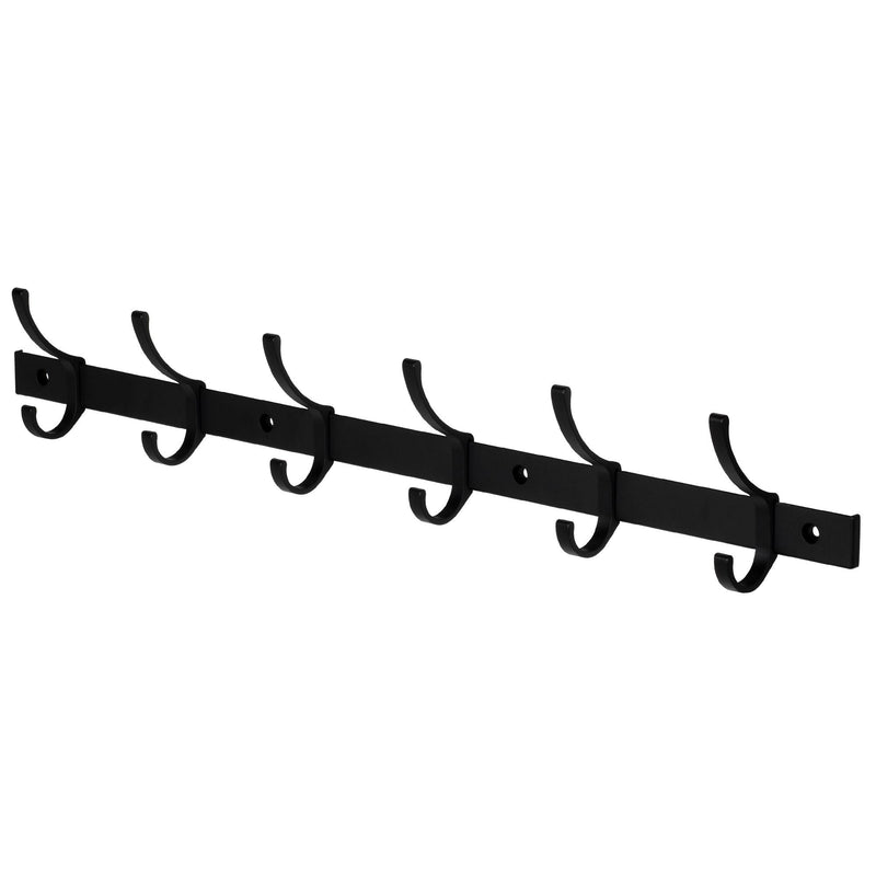Neatfreak 26.4" Aluminum Wall 6 Hook, Black Z9
