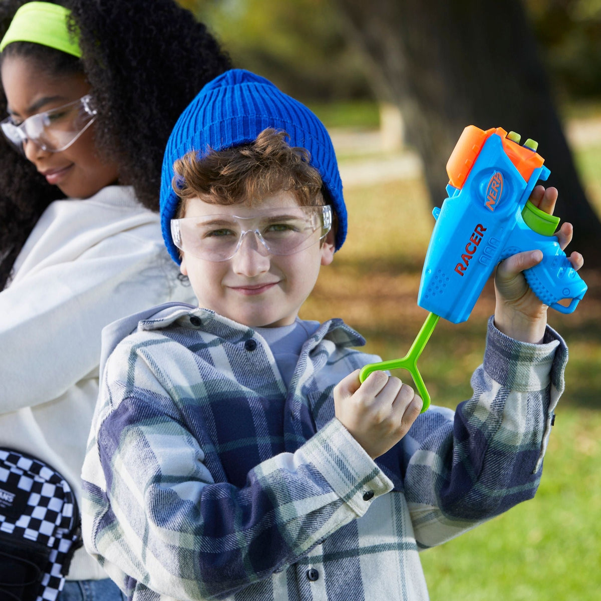 NERF Elite Junior Racer Easy-Play Dart Blaster, Includes 4 Darts, Ages 6+