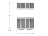 NewAge Bold 3.0 Series All-in-One Lockable Steel Garage Cabinetry Set with Stainless Steel Top, White/Platinum, 48-in x 18-in x 76.75-in, 5-pc