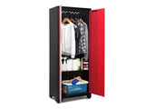 NewAge Bold Series 24-Gauge Steel RTA Storage Locker with 3 Shelves, Black/Red, 30-in