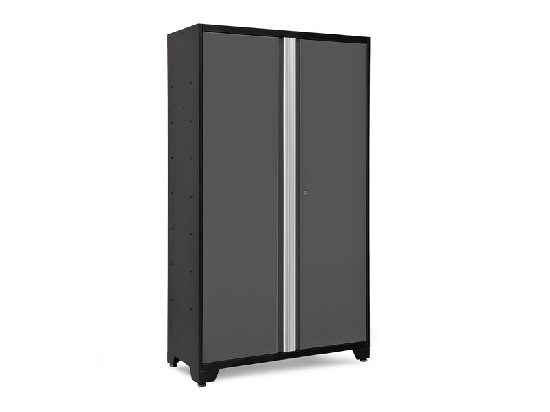 NewAge Bold Series Lockable 24-Gauge Steel RTA Storage Locker with 3 Shelves, Grey/Black, 48-in W8