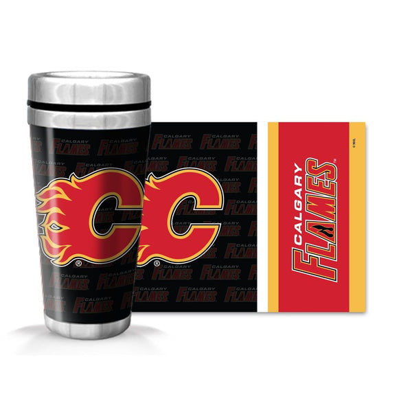 NHL Calgary Flames Full Wrap Wallpaper Travel Mug, 14-oz J9