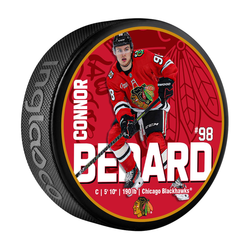 NHL Chicago Blackhawks Connor Bedard Hockey Puck, 6-oz H3