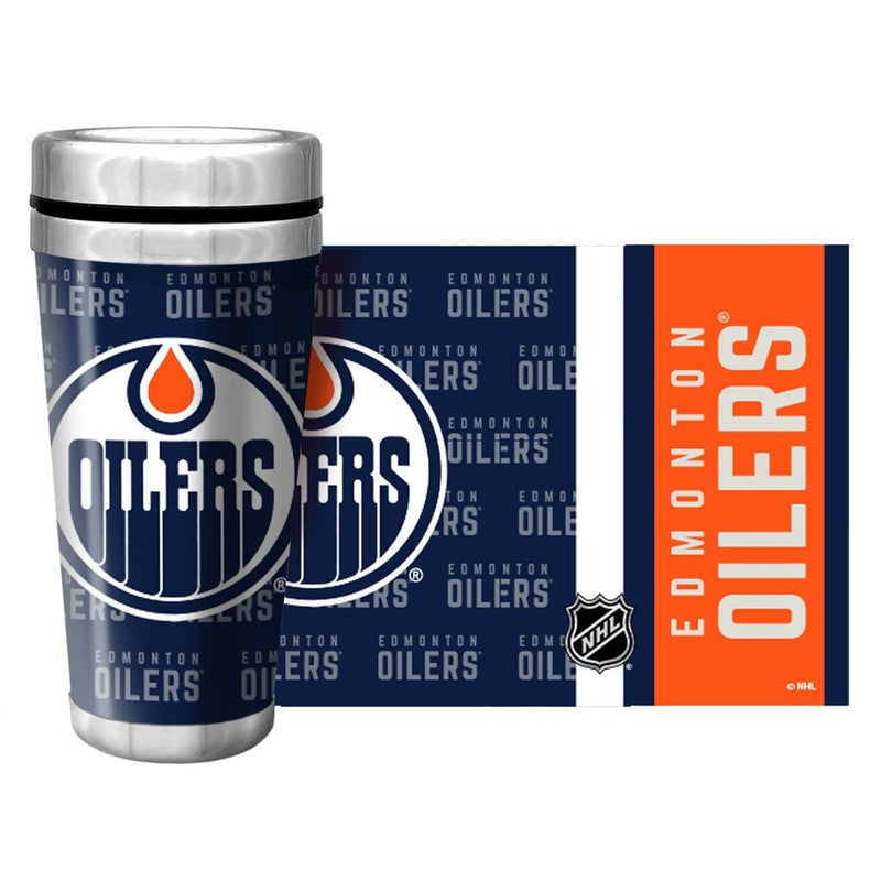 NHL Edmonton Oilers Full Wrap Wallpaper Travel Mug, 14-oz L6