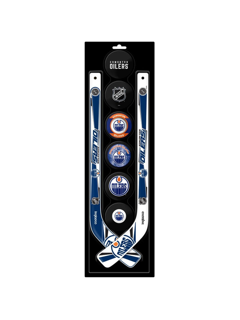 NHL Edmonton Oilers Mini Hockey Pucks & Sticks Set, 8-pc P0