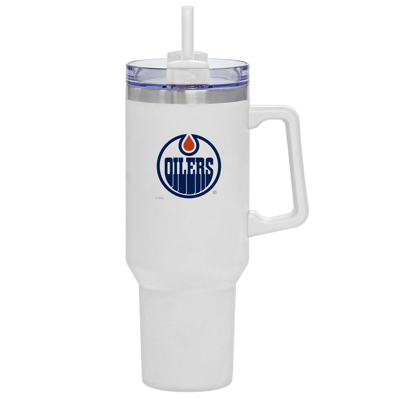 NHL Edmonton Oilers Travel Mug with Straw and Handle, 40-oz O8