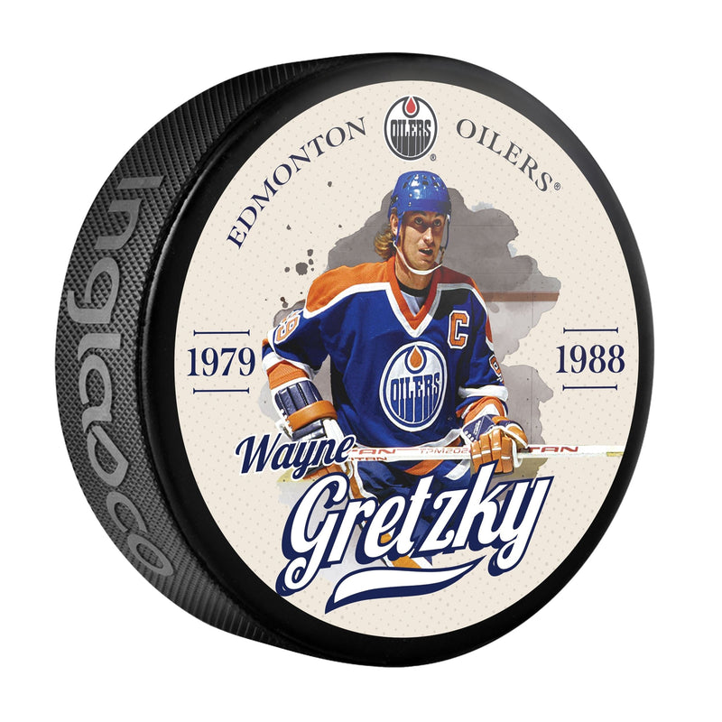 NHL Edmonton Oilers Wayne Gretzky Hockey Puck, 6-oz L9