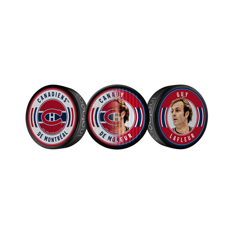 NHL Montreal Canadiens Guy Lafleur Dual-Image Lenticular Hockey Puck, 6-oz X4