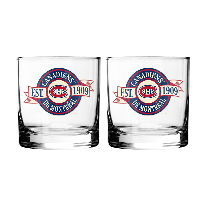NHL Montreal Canadiens Hockey Rocks Glass, 2-pk S3