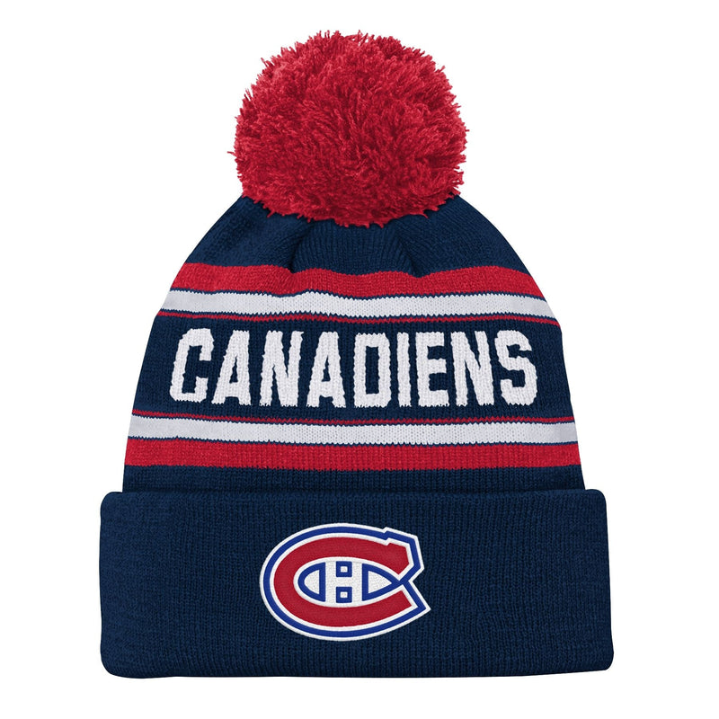 NHL Montreal Canadiens Jacquard Cuffed Knit Pom Toque, Youth G1