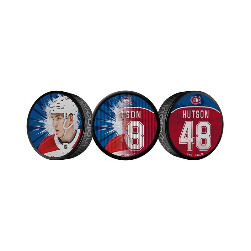 NHL Montreal Canadiens Lane Hutson Dual-Image Lenticular Hockey Puck, 6-oz T5