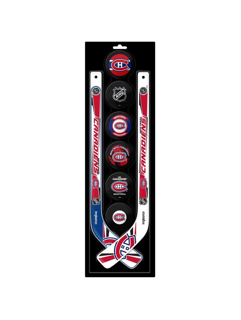 NHL Montreal Canadiens Mini Hockey Pucks & Sticks Set, 8-pcs W3