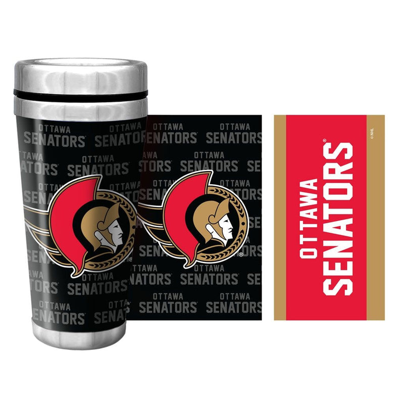 NHL Ottawa Senators Full Wrap Wallpaper Travel Mug, 14-oz E5