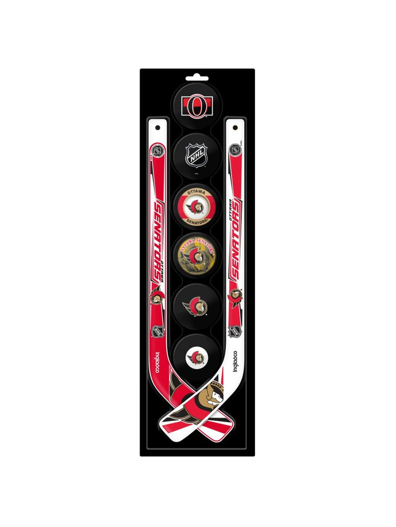 NHL Ottawa Senators Mini Hockey Pucks & Sticks Set, 8-pc U9