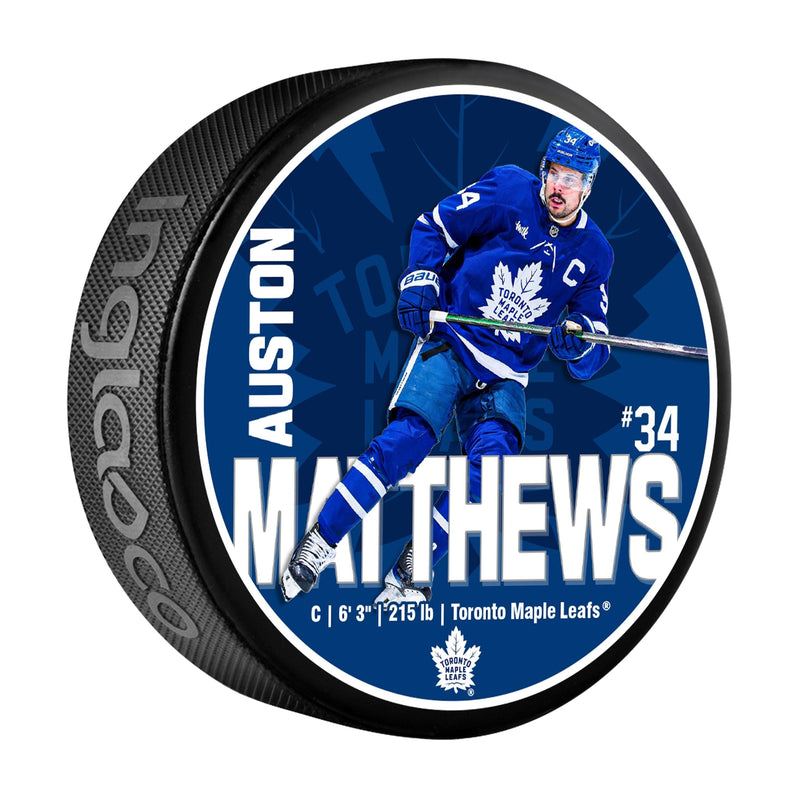 NHL Toronto Maple Leafs Auston Matthews Hockey Puck, 6-oz R0