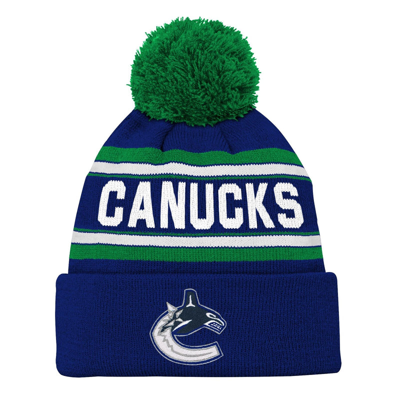NHL Vancouver Canucks Jacquard Cuffed Knit Pom Toque, Youth M8