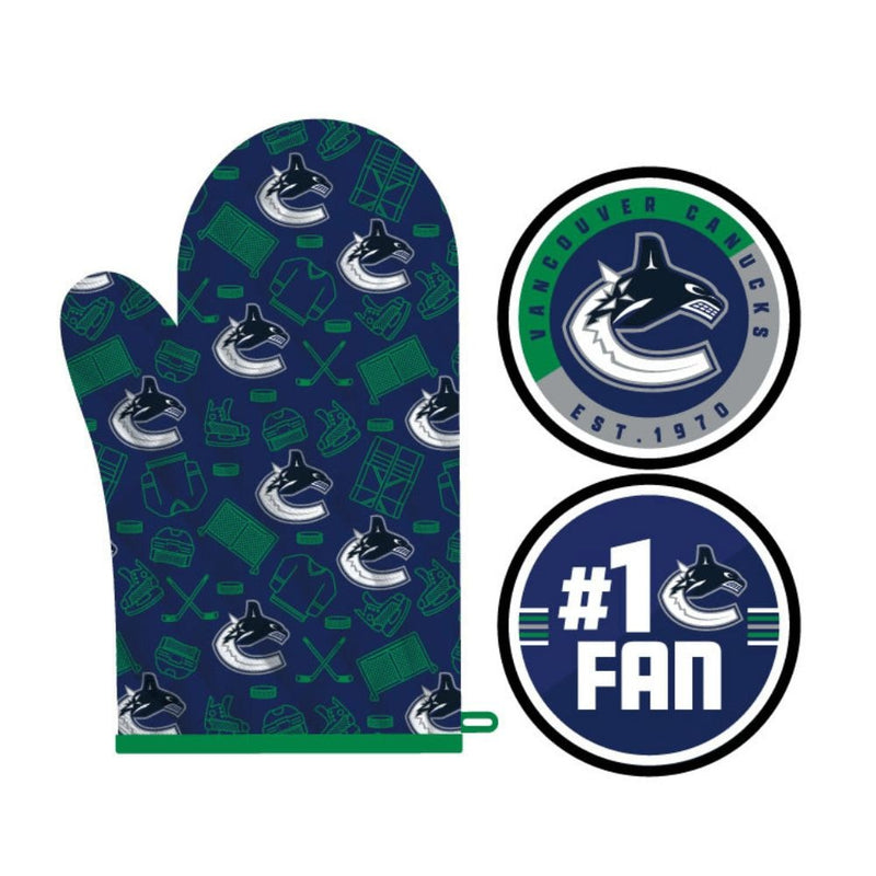 NHL Vancouver Canucks Kitchen Oven Mitt Pot Holder Set, 2-pc Q3