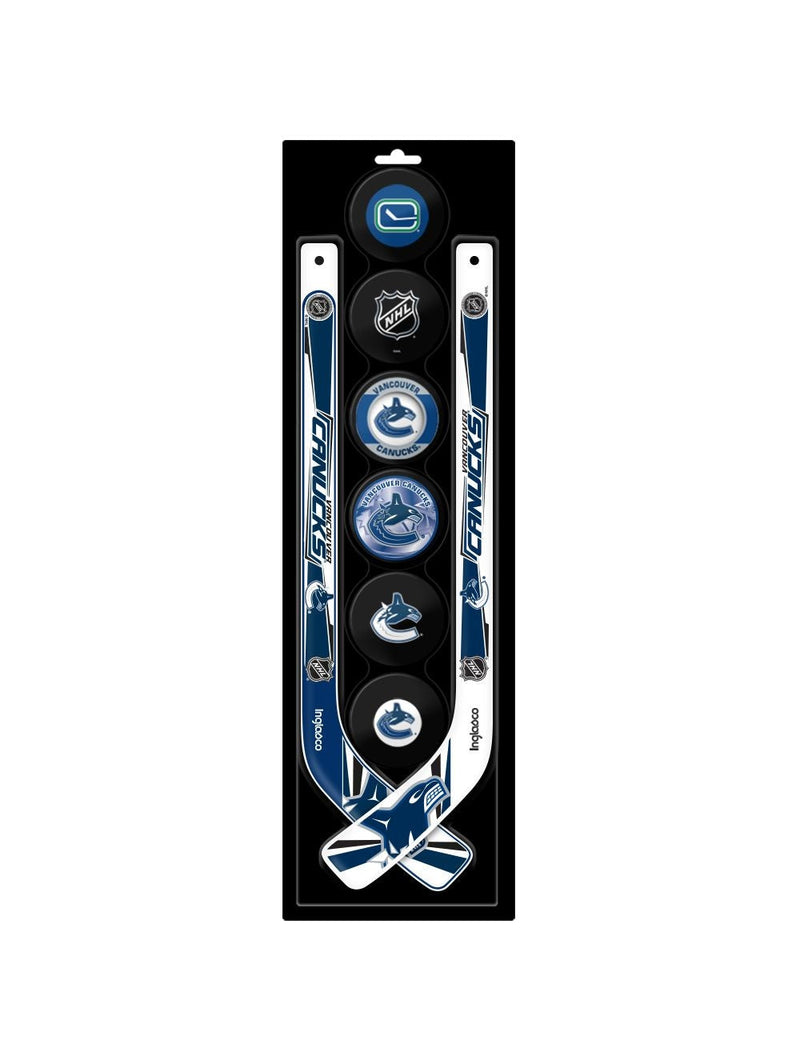 NHL Vancouver Canucks Mini Hockey Pucks & Sticks Set, 8-pc W4