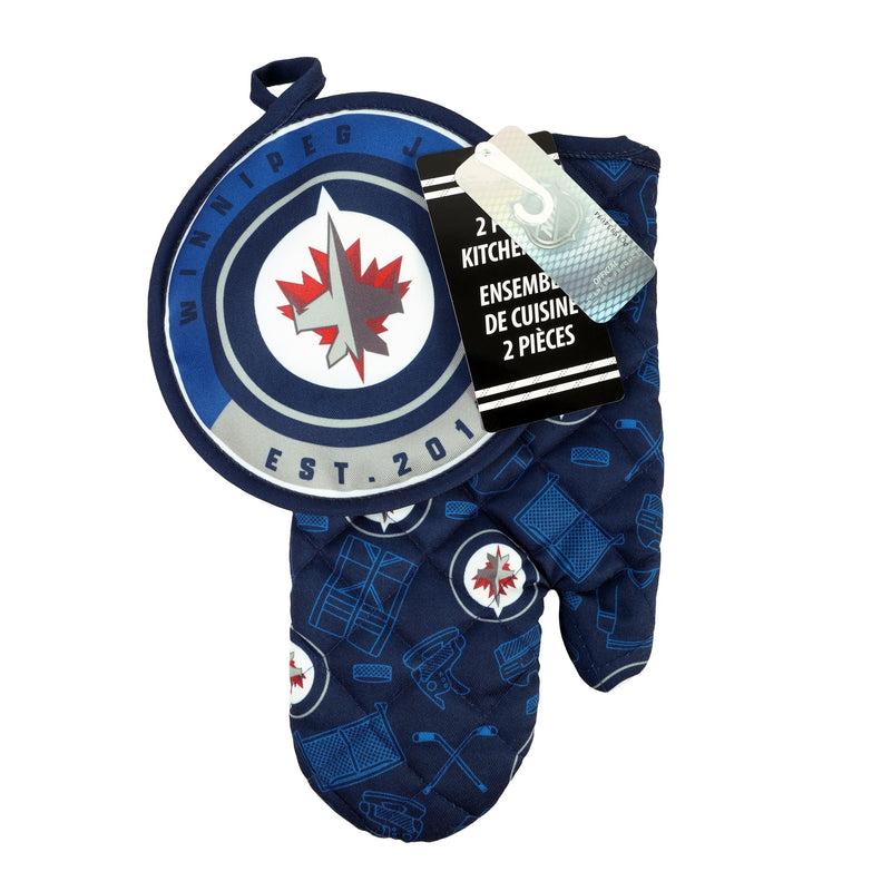 NHL Winnipeg Jets Kitchen Oven Mitt Pot Holder Set, 2-pc L4