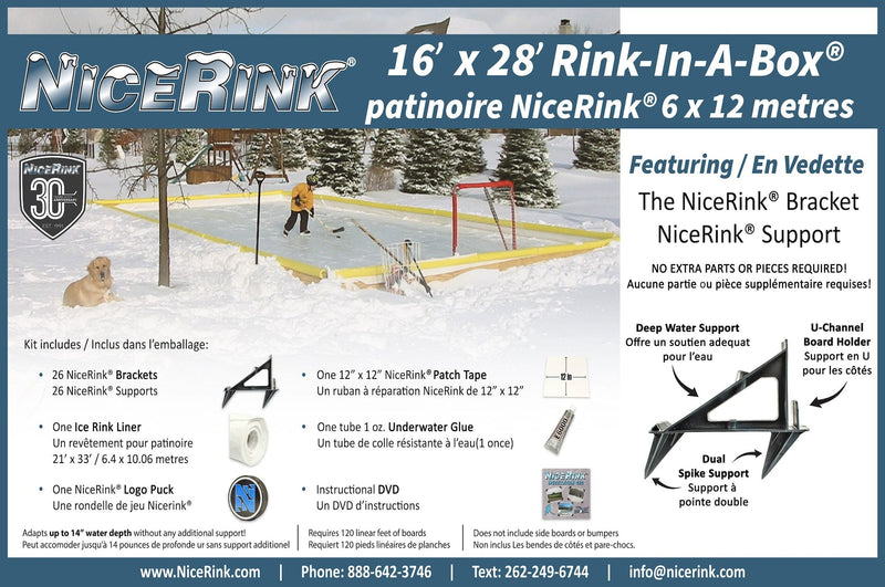 NiceRink Outdoor Ice Rink Kit, 16-ft x 28-ft I2