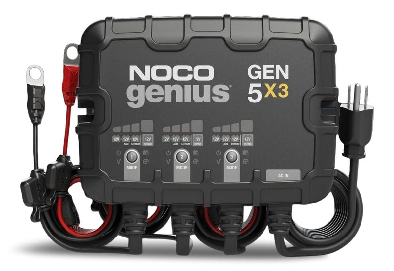 NOCO GEN5X3 Onboard Smart Battery Charger/Maintainer/Desulfator, 3-Bank, 15-Amp, 12V M5