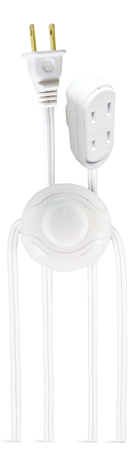 NOMA 14-ft 7-in 16/2 Indoor Extension Cord, ON/OFF Foot Switch, White R7