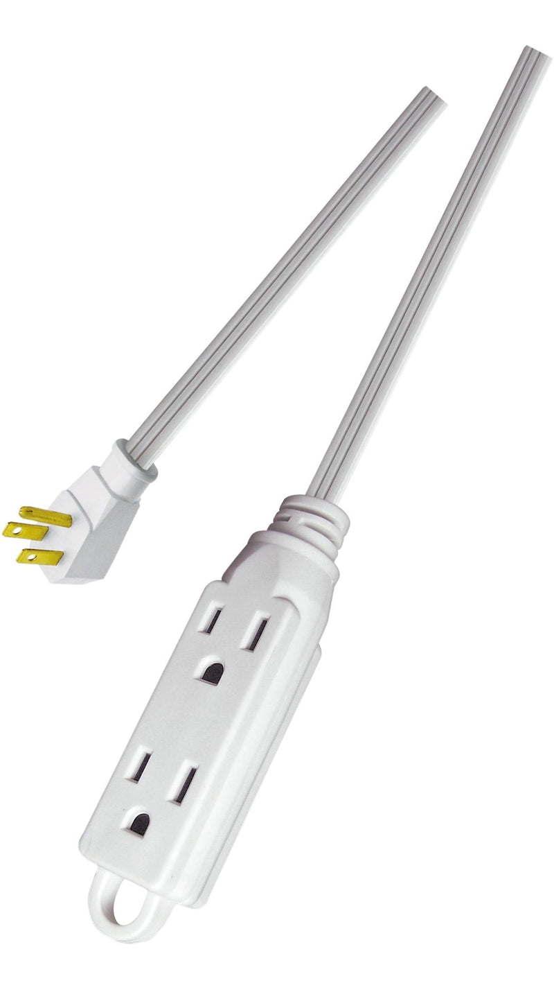 NOMA 16/3 All-Purpose Extension Cord, Light-Duty, 3 Grounded Outlets, White Z0
