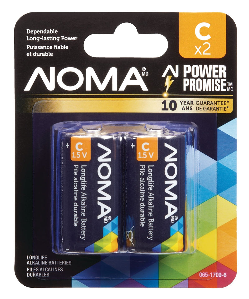 NOMA 2-pk C Alkaline Batteries, Long Lasting I3