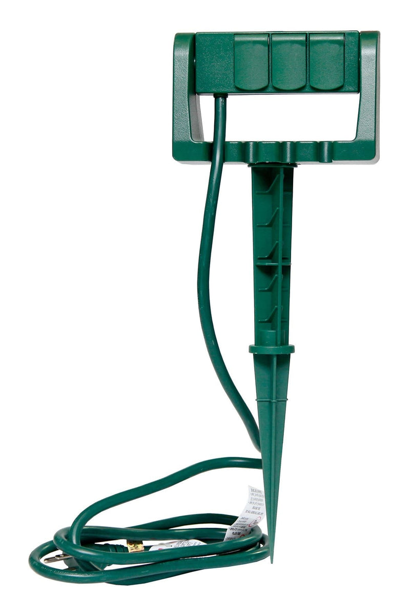 NOMA 3-Outlet Outdoor Power Stake with 6-ft Cord, Green J0