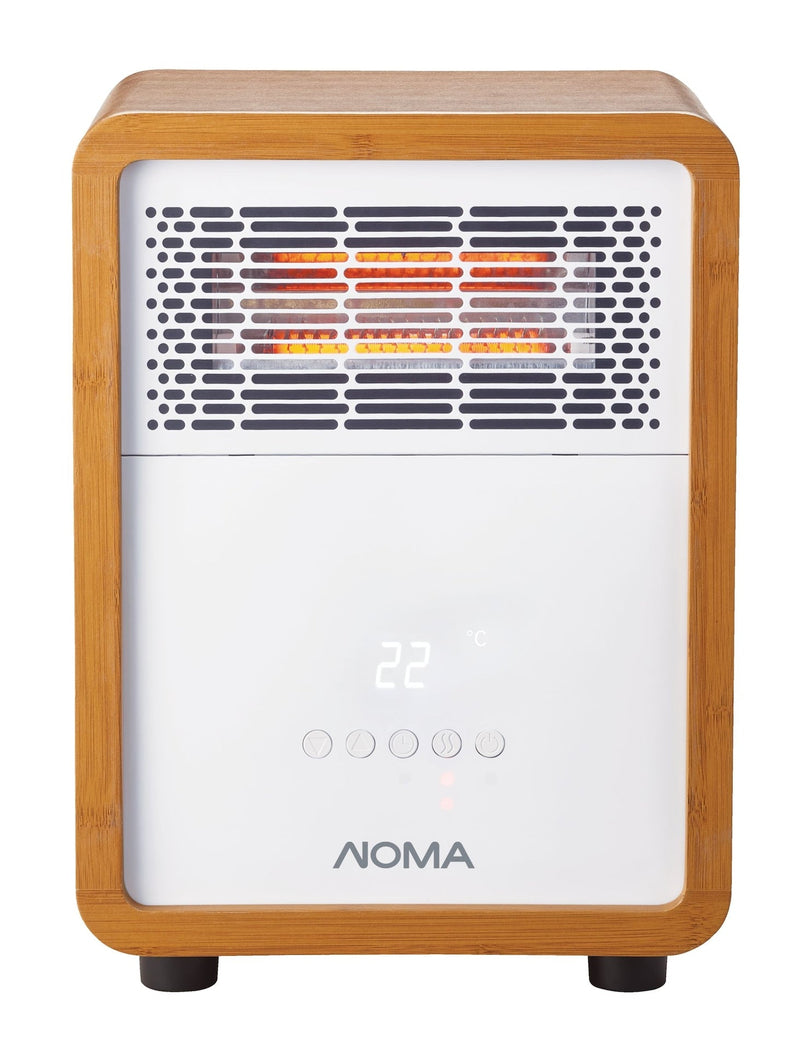 NOMA 3-Setting Cabinet Heater with Child Lock, Quartz and Radiant Heating, Wood Grain Finish W0