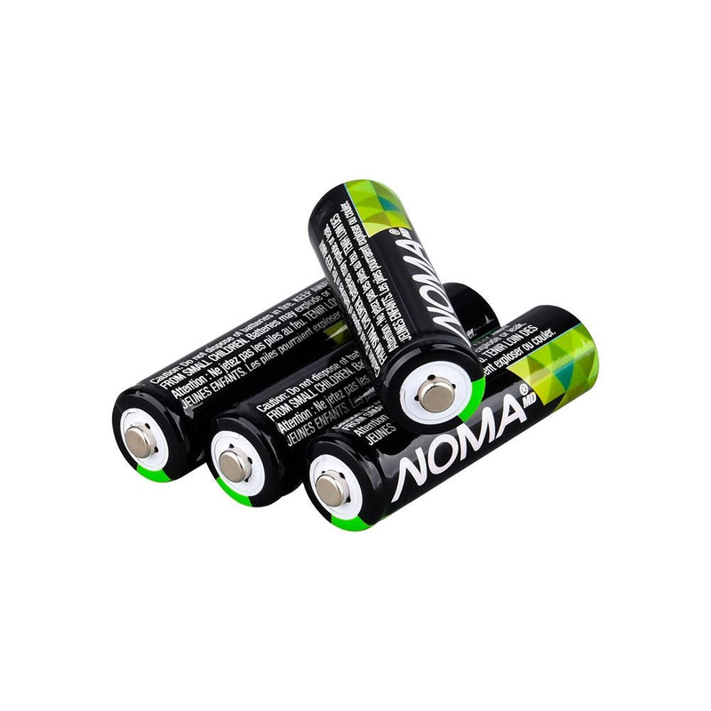 NOMA 300mAh Outdoor Solar Batteries – AA Ni-MH Rechargeable (4-Pack, 1.2V) F4