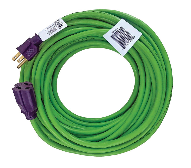NOMA 50-ft 3-in 16/3 Outdoor Extension Cord with Grounded Outlet, Lime Green W8