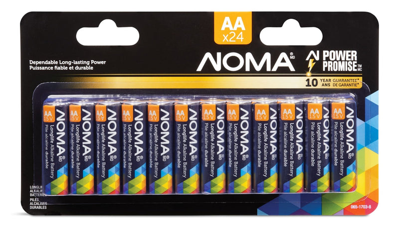 NOMA AA Alkaline Batteries, Long Lasting, All Purpose, 24-pk I1