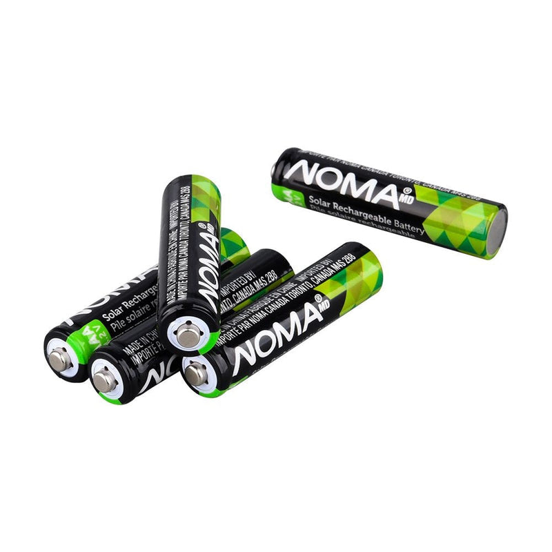 NOMA AAA Ni-MH 300mAh Rechargeable Batteries for Solar Lights, 1.2V, 4-pk I2