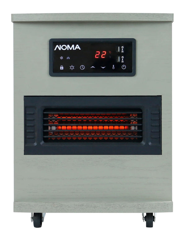 NOMA Ashwood Infrared Wood Cabinet Heater with Remote Control and Thermostat, Grey B0