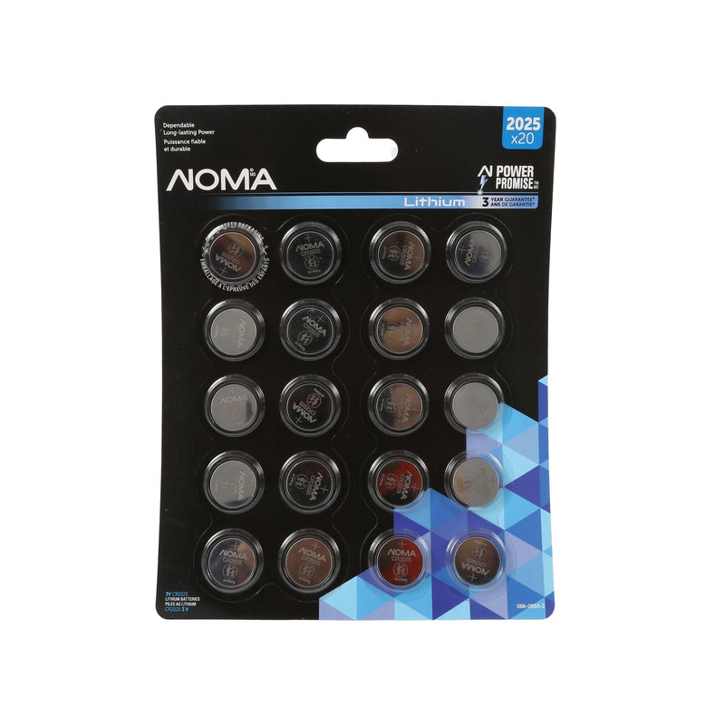 NOMA CR2025 Button Cell Batteries, 20-pk W1