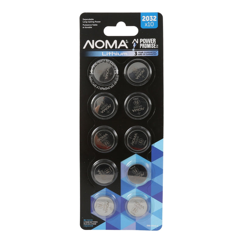NOMA CR2032 Button Cell Batteries, 10-pk E2