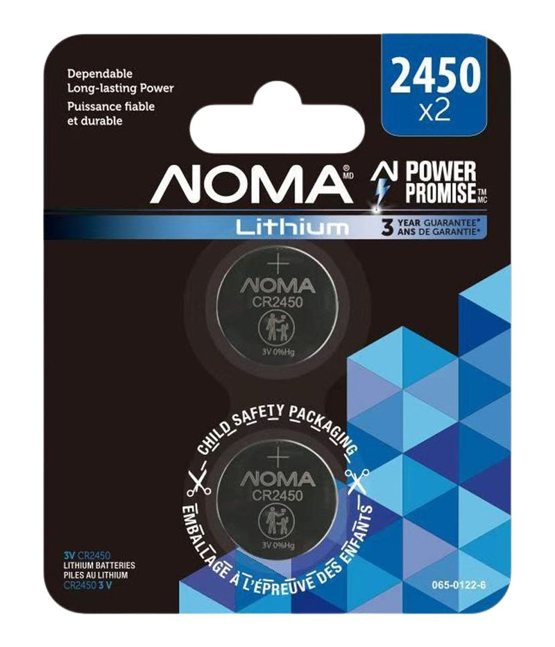 Noma CR2450 Lithium Battery, Long-Lasting Power, 2-pc K5