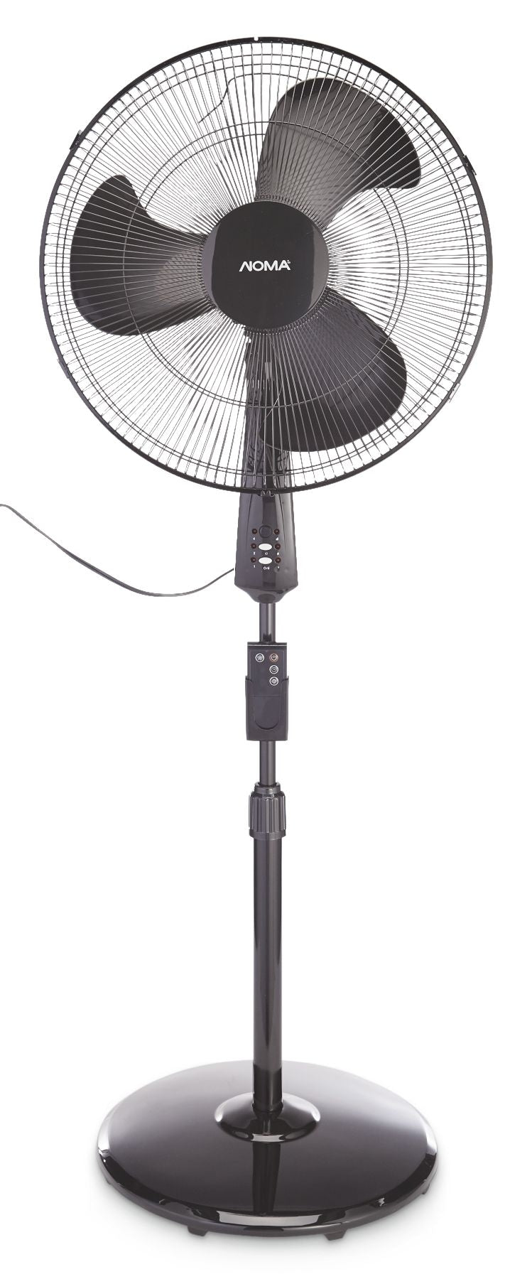 NOMA Oscillating Pedestal/Stand Fan with Remote Control, 3-Speed, Black, 18-in F3
