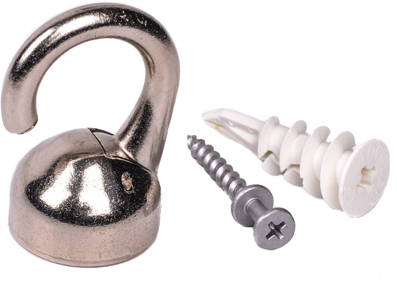 OOK Elephant Ceiling Hook, 360 Swivels, Tool-Free, 100-lb Capacity, Nickel-Finish, 1-pk R3