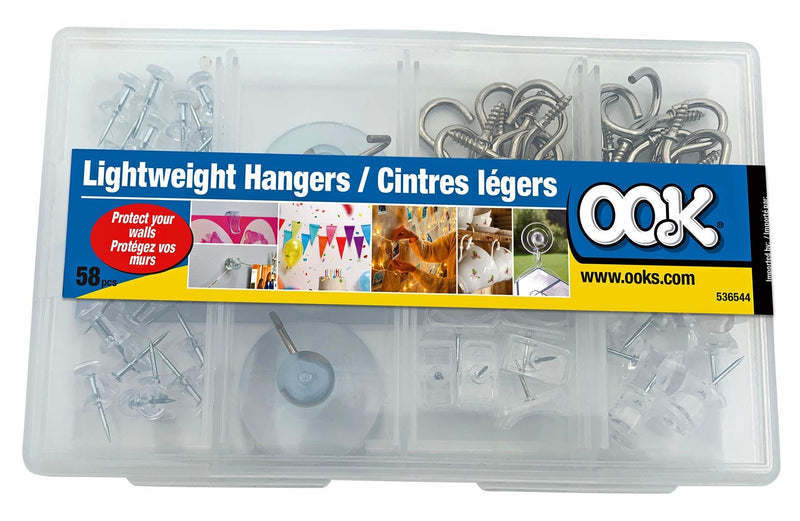 OOK Lightweight Wall Hanger Assorted Kit, 58-pk R7