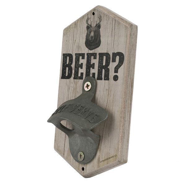 Open Road Brands "Beer" Bear Decorative Bottle Opener, Wood/Metal, Brown X3