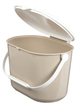 Orbis Plastic Compost Bin with Handle, White/Beige, 7-L